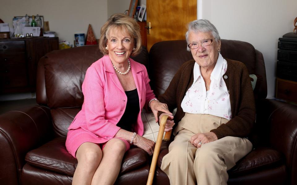 Esther Rantzen with Peggy Weaver, one of The Silver Line's regular callers - Clara Molden