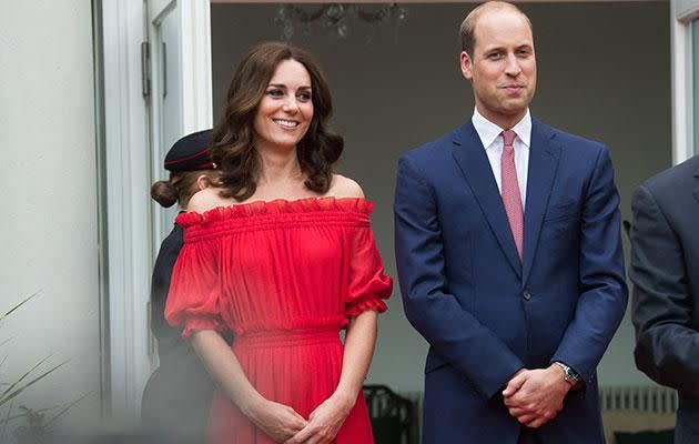 The couple were all smiles at The Queen's Birthday Party at the British Ambassadorial Residence. Photo: Getty