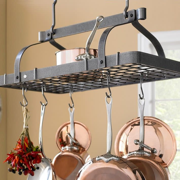 Enclume Steel Grande Cuisine Pot Rack Hammered Steel