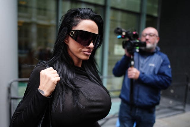 Katie Price leaving the Rolls Building in London