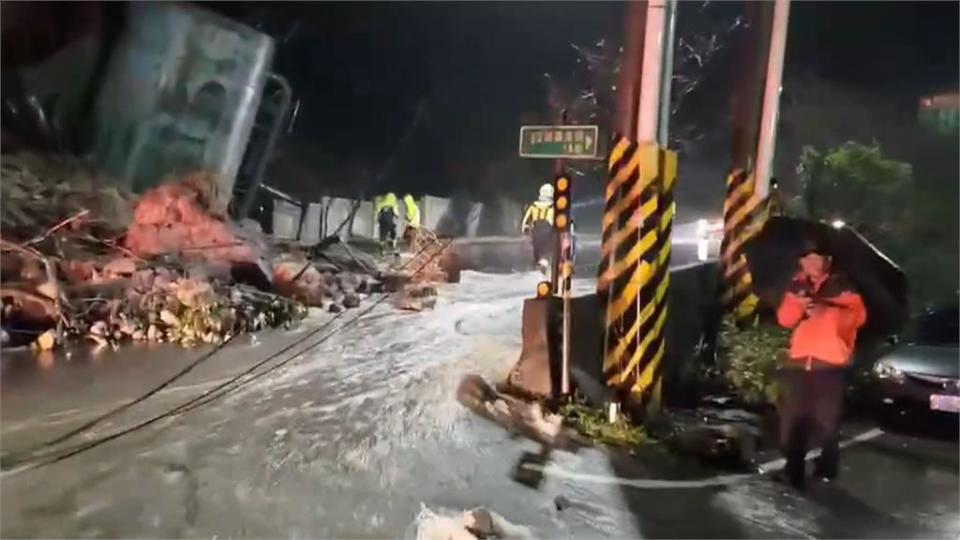 陽金公路晚間坍方雙向封閉　台水3座儲水槽遭掩埋