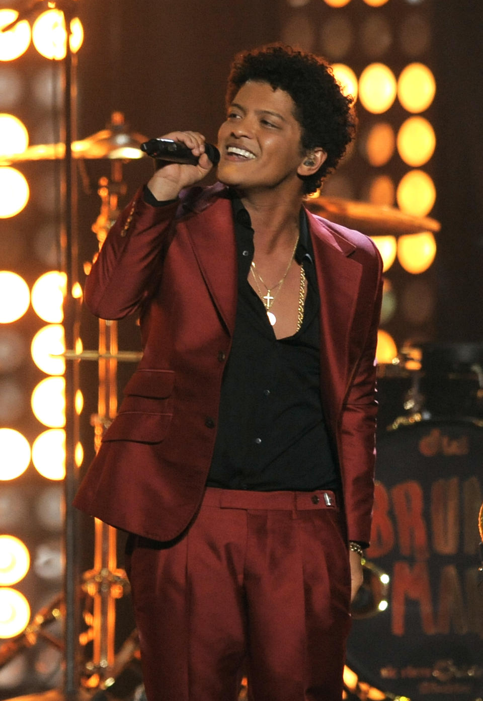 FILE - In this May 19, 2013 file photo, Bruno Mars performs at the Billboard Music Awards in Las Vegas. Mars' "Treasure," is one of the top songs of the summer. (Photo by Chris Pizzello/Invision/AP, File)