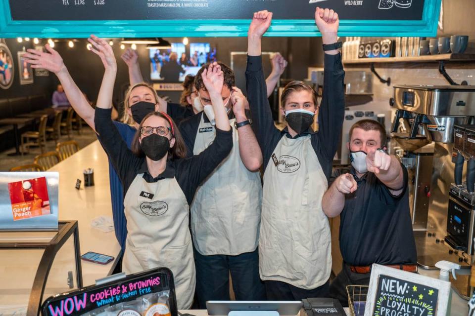 The staff of Bitty & Beau’s Coffee on Camden Road in South End.