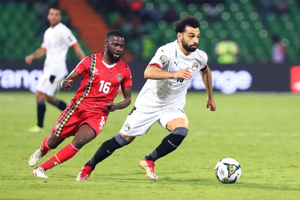 Egypt’s forward Mohamed Salah (in white) in action at AFCON in Cameroon (AFP)