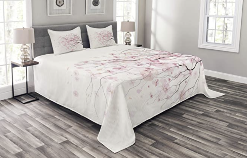 PHOTO: Amazon. Cherry Blossoms Bed Sheet Set