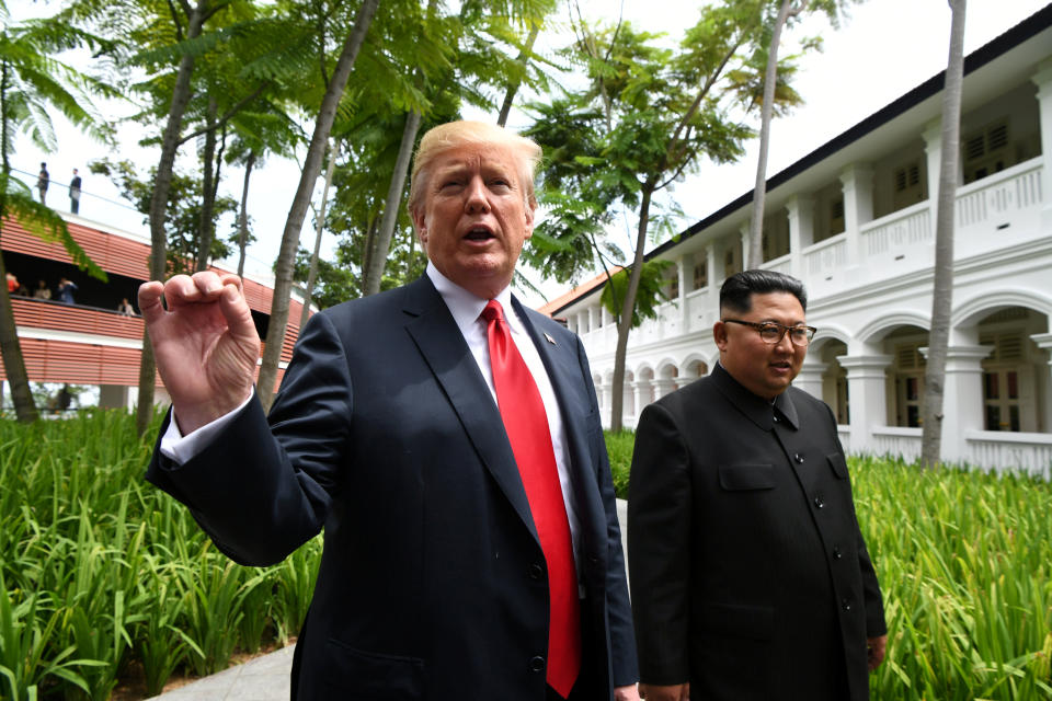 President Trump and North Korean leader Kim Jong Un in Singapore, June 12, 2018. (Photo: Anthony Wallace/Pool via Reuters)