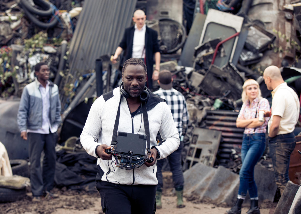 Adewale Akinnuoye-Agbaje on the set of his directorial debut 'Farming'.