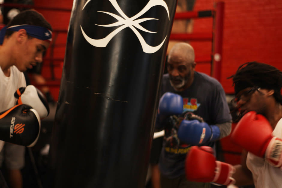 Boxers practicing at South Box, a gym run by former U.S boxing champion Eric Kelly