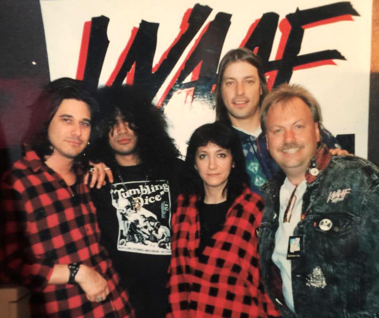 WAAF in the ‘90s: Gilby Clarke, Slash, Carmelita, John Osterlind and Rick Gallagher, left to right.