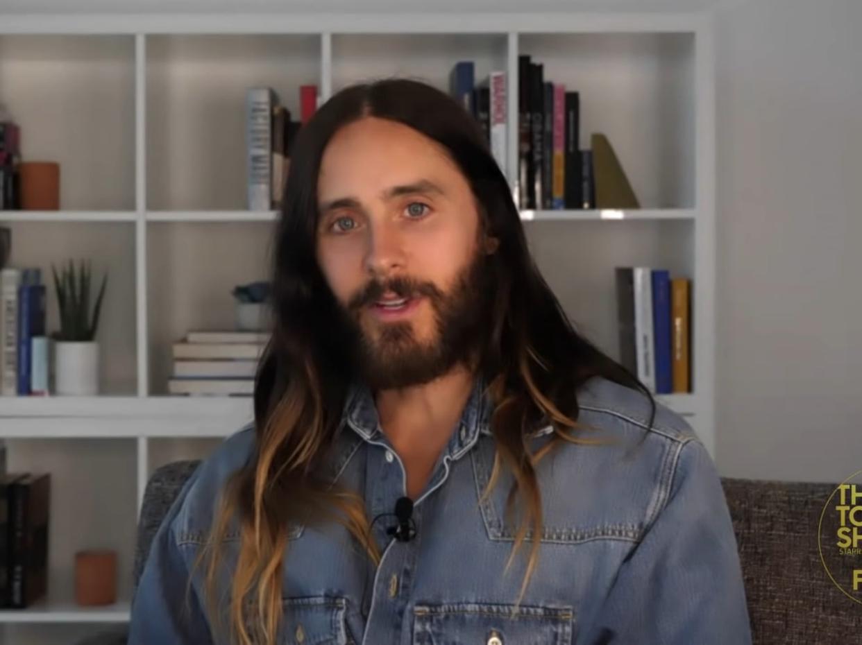 Jared Leto appearing on The Tonight Show (NBC)