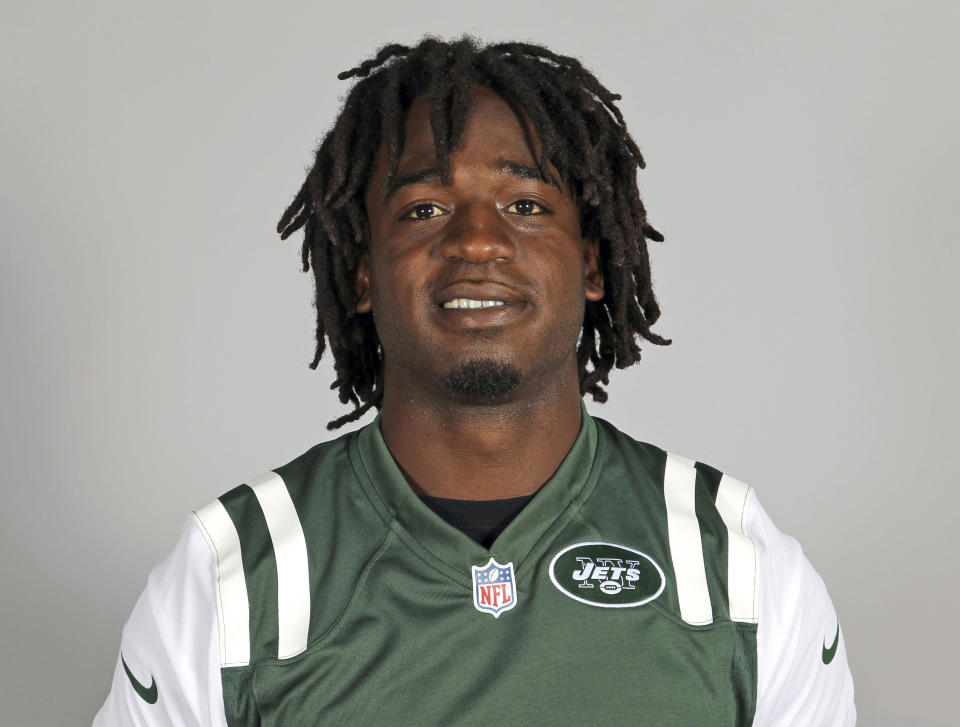 FILE - This 2013 file photo shows New York Jets running back Joe McKnight. An appeals court granted a Louisiana man a new trial because he was convicted by a split jury of fatally shooting McKnight during a road rage incident. Ronald Glasser's 30-year sentence and manslaughter conviction were vacated Wednesday, July 15, 2020, by the Louisiana 5th Circuit Court of Appeal, news outlets reported. (AP Photo/File)