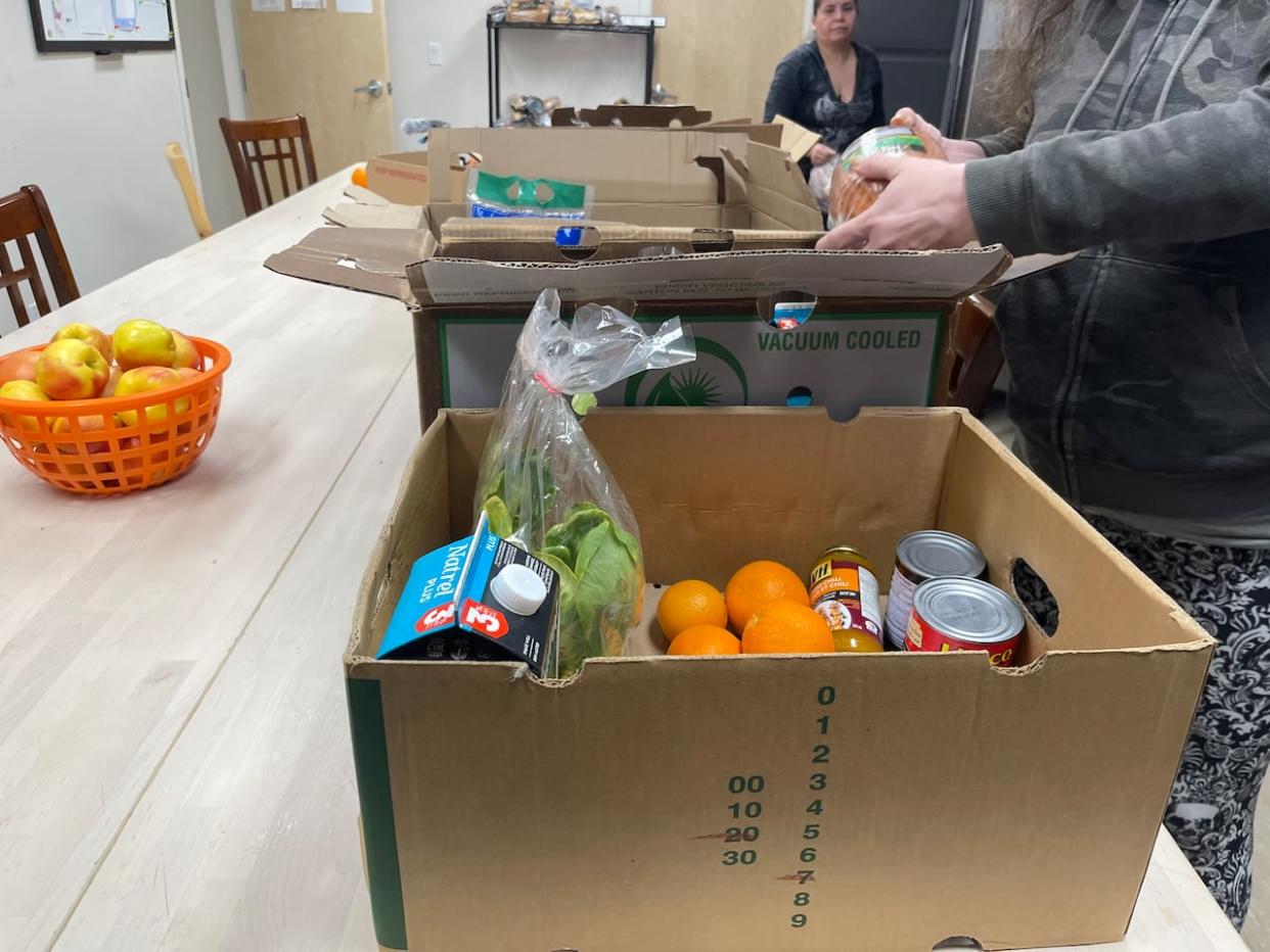 The Yellowknife Food Bank is giving out around 500 bags of groceries a week.    (Kate Kyle/CBC - image credit)