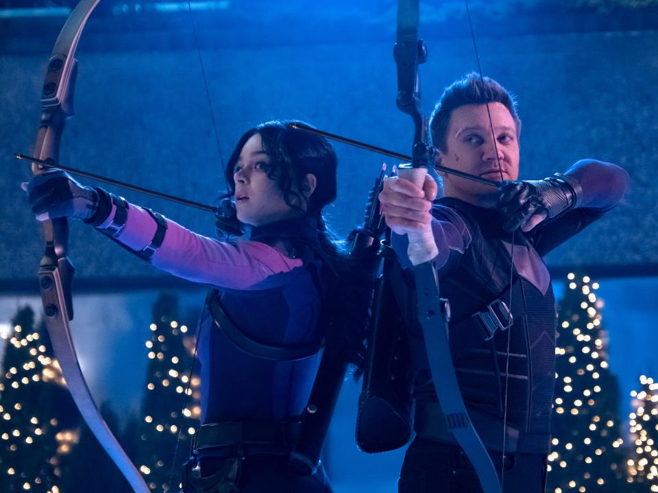 Hailee Steinfeld and Jeremy Renner in ‘Hawkeye' (Chuck Zlotnick/Marvel Studios)