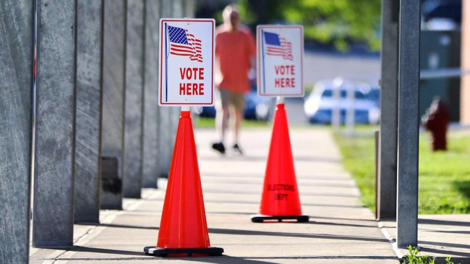 Voters cast their ballots during Kentucky’s Primary Election Day, Tuesday May 17, 2022 at the Fairway precinct in Lexington, Ky. Democrats and Republicans went go the polls to select candidates for the General Election in the fall.