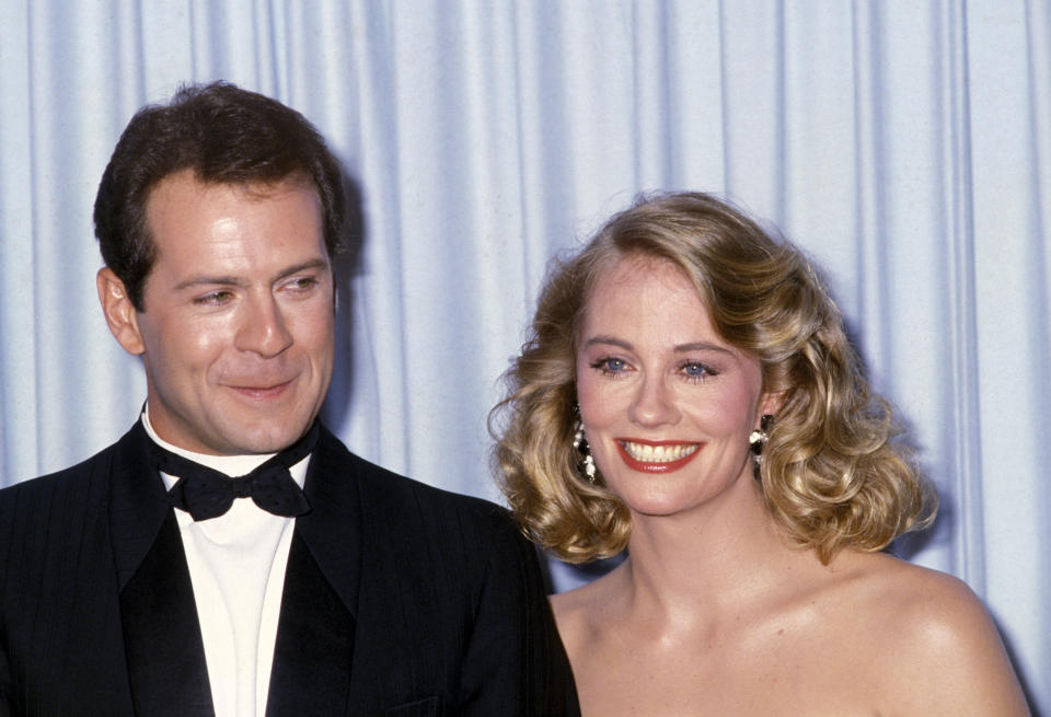 Bruce Willis and Cybill Shepherd at an awards show