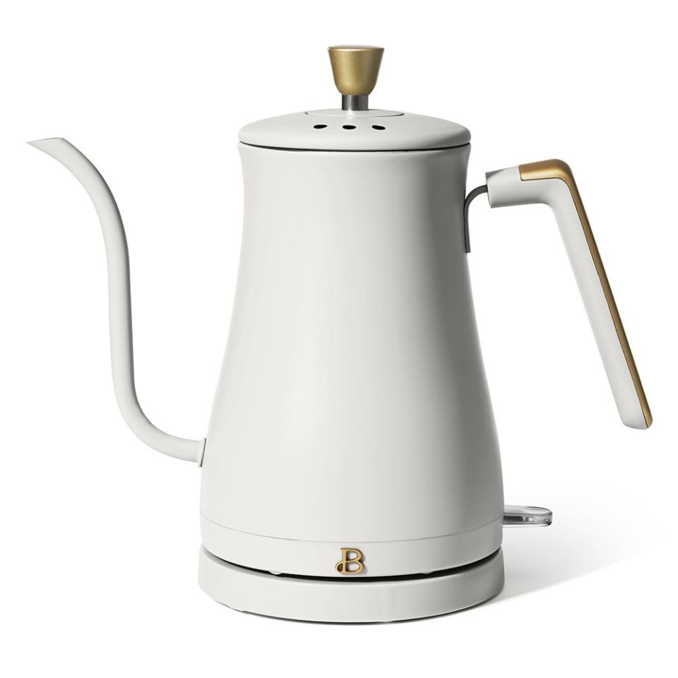 <p><a href="https://go.redirectingat.com?id=74968X1596630&url=https%3A%2F%2Fwww.walmart.com%2Fip%2FBeautiful-1-0L-Electric-Gooseneck-Kettle-White-Icing-by-Drew-Barrymore%2F2880385598&sref=https%3A%2F%2Fwww.bestproducts.com%2Fparenting%2Fg31246132%2Ffirst-mothers-day-gift-ideas%2F" rel="nofollow noopener" target="_blank" data-ylk="slk:Shop Now;elm:context_link;itc:0;sec:content-canvas" class="link ">Shop Now</a></p><p>Gooseneck Electric Kettle</p><p>walmart.com</p><p>$29.97</p>