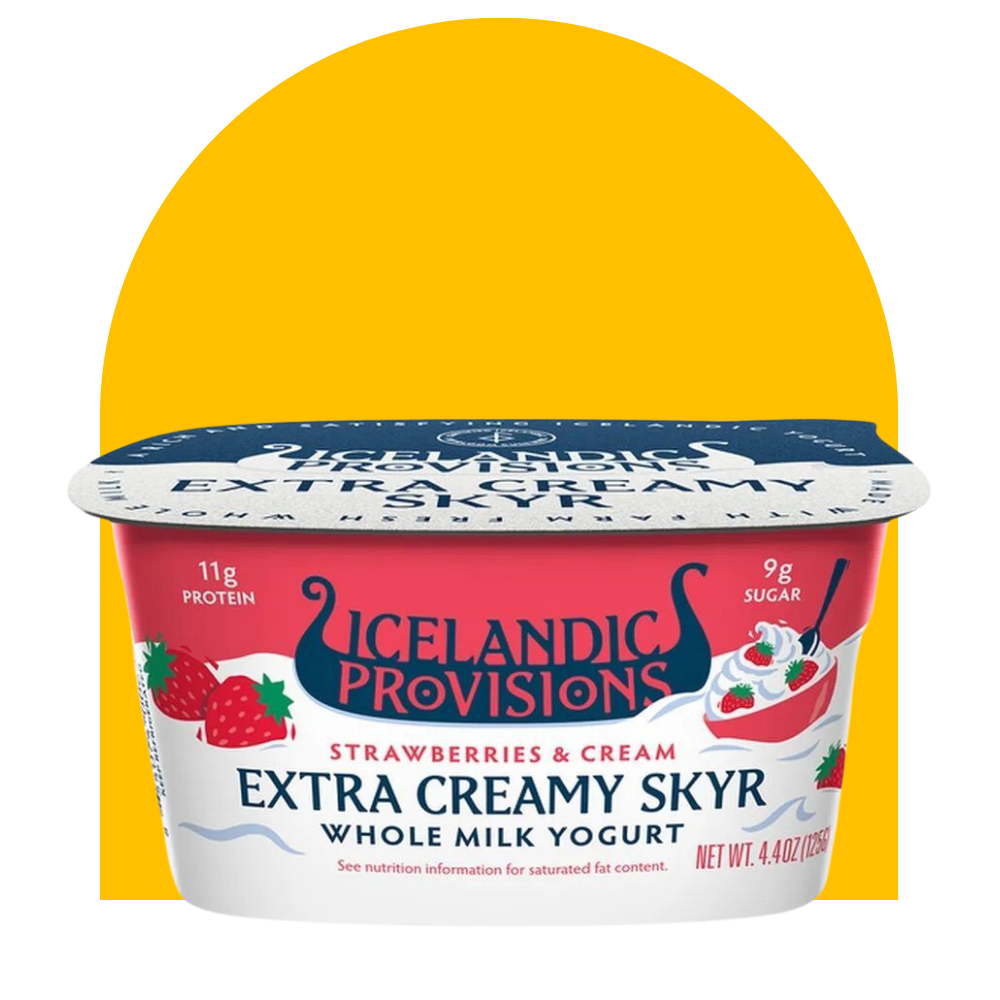 <p><a href="https://go.redirectingat.com?id=74968X1596630&url=https%3A%2F%2Fwww.instacart.com%2Fproducts%2F37373844-icelandic-skyr-xcrmy-wm&sref=https%3A%2F%2Fwww.goodhousekeeping.com%2Fhealth%2Fdiet-nutrition%2Fa60006353%2Fbest-snack-awards-2024%2F" rel="nofollow noopener" target="_blank" data-ylk="slk:Shop Now;elm:context_link;itc:0;sec:content-canvas" class="link rapid-noclick-resp">Shop Now</a></p><p>Strawberries & Cream Extra Creamy Skyr</p><p>$1.99</p>