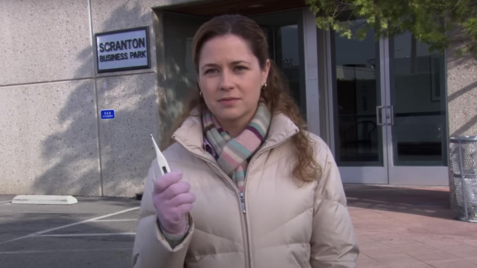 Pam Gets Dwight To Run Around The Building