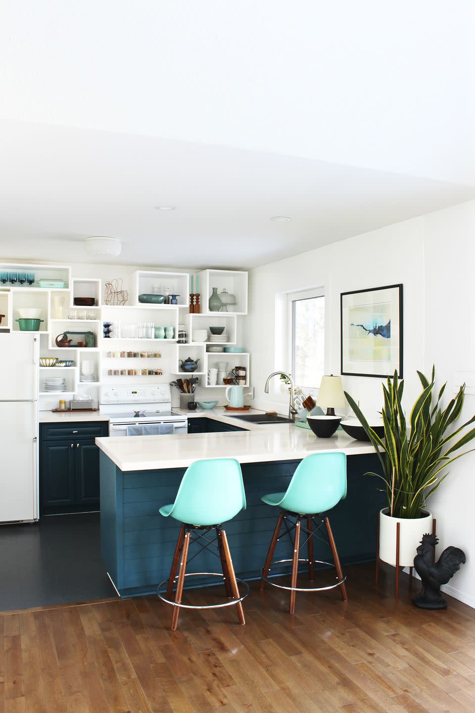 blue kitchen cabinets