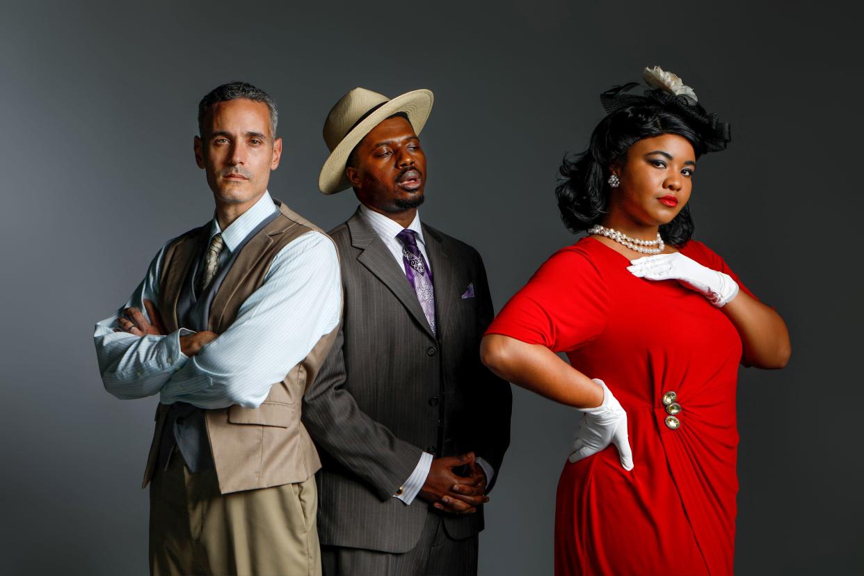 From left, Casey Murphy, Brian L. Boyd and Aleah Vassell star in the world premiere of “Ruby” at the Westcoast Black Theatre Troupe.