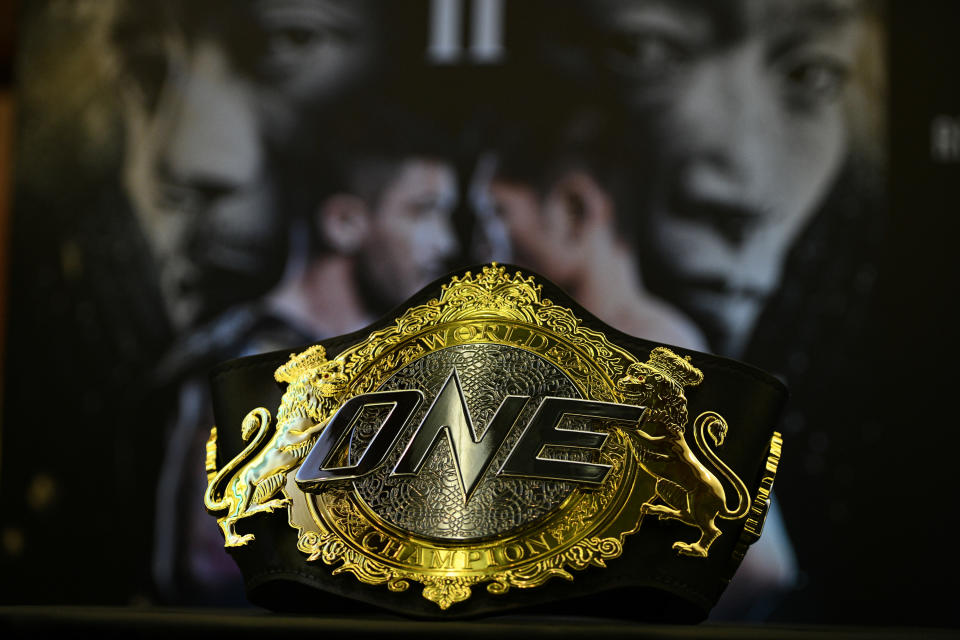 The ONE Championship belt. (Robertus Pudyanto/Getty Images)