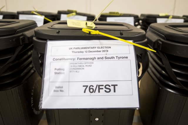 An election box for the constituency of Fermanagh and South Tyrone