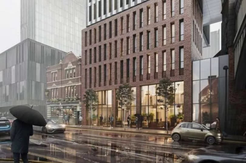 How the new tower will look, with The Deansgate left -Credit:SimpsonHaugh via planning documents