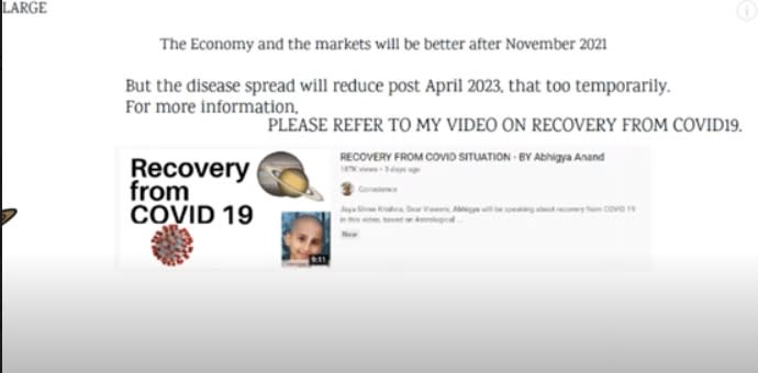 阿南德表示疫情恐怕要等到2023年4月後才會好轉。（圖／翻攝自Conscience YouTube）