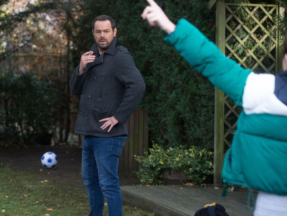 Monday, January 21: Mick plays football with Ollie