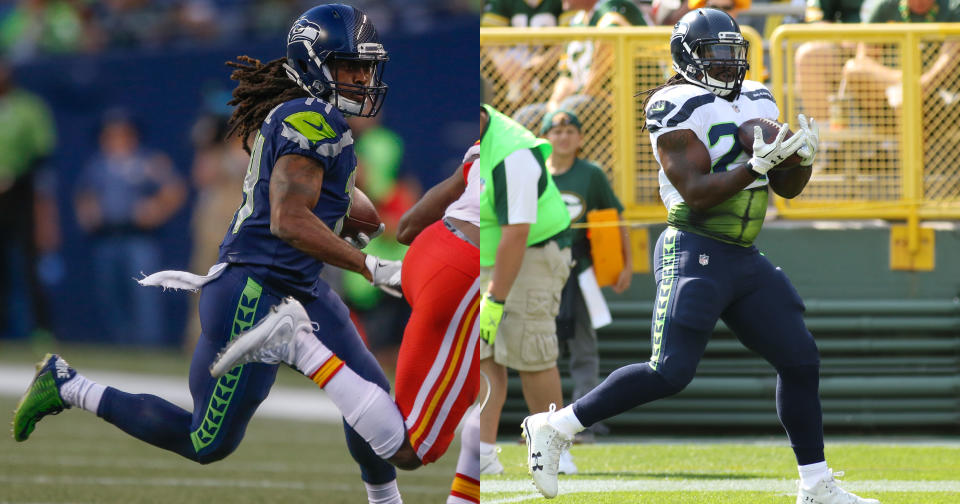 J.D. McKissic (left) and Eddie Lacy (right) are not the same person. (Getty)