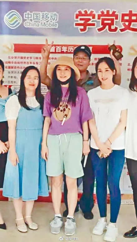 Chinese actress Zhao Wei in Wuhu in China in informal photos circulated on social media in mid-September 2021.