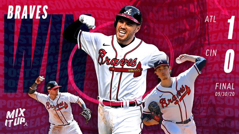 佛里曼（Freddie Freeman）敲出再見安打。（圖／翻攝自勇士推特）