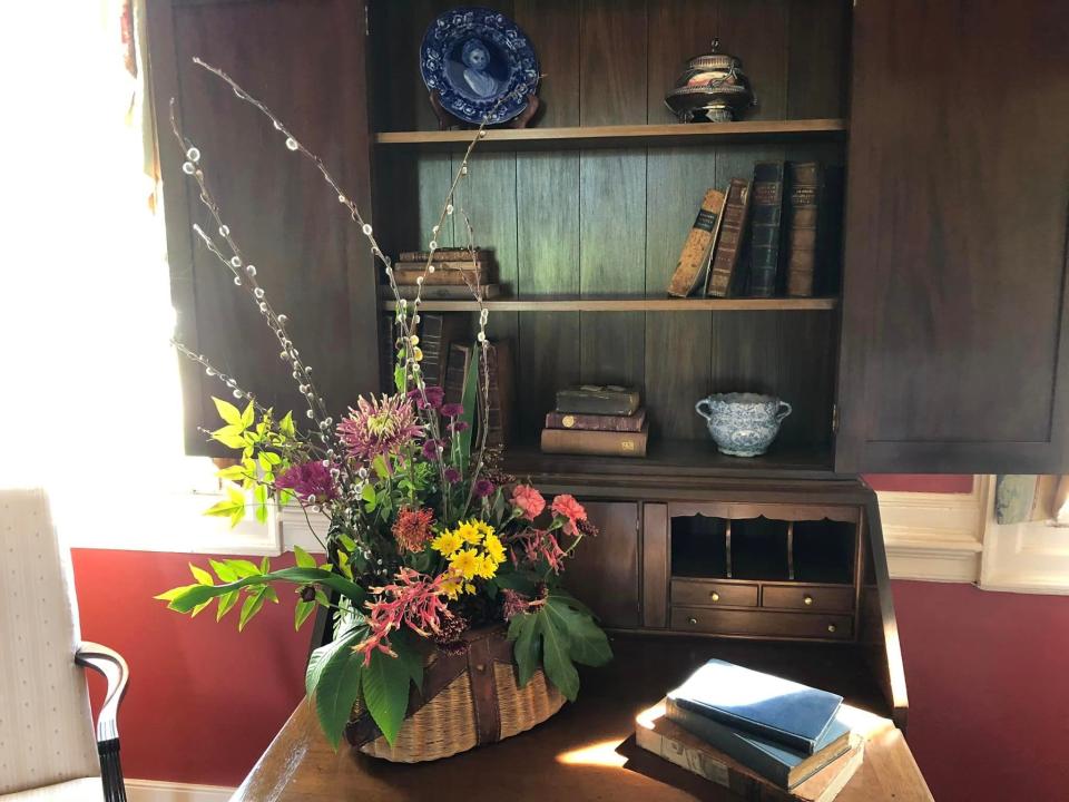 Weston Manor in Hopewell blossoms during the Petersburg-Prince George Historic Garden Week Tour on April 18, 2023. Floral design made by a member of the Appomattox Garden Club.