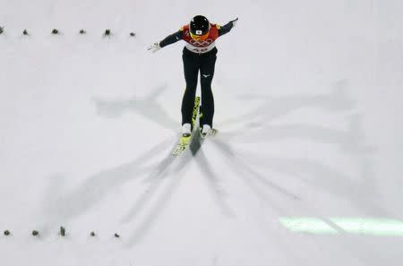 Nordic Combined Events - Pyeongchang 2018 Winter Olympics - Men's Individual Gundersen Large Hill Competition - Alpensia Ski Jumping Centre - Pyeongchang, South Korea – February 20, 2018 - Akito Watabe of Japan competes. REUTERS/Kai Pfaffenbach