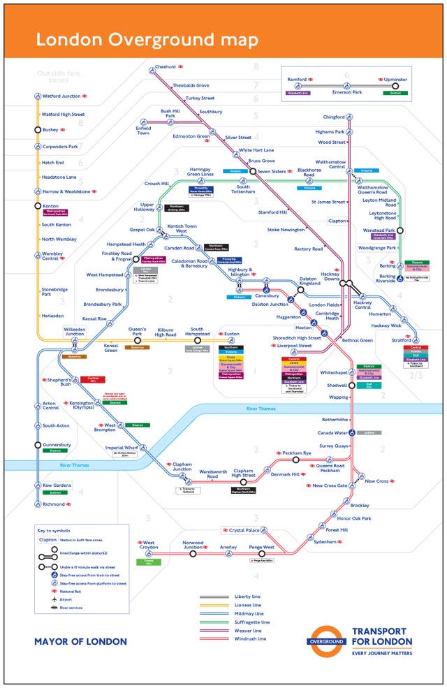 London Overground rail lines renamed