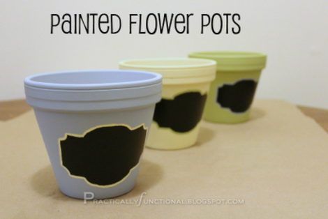 Chalkboard Label Flower Pots 