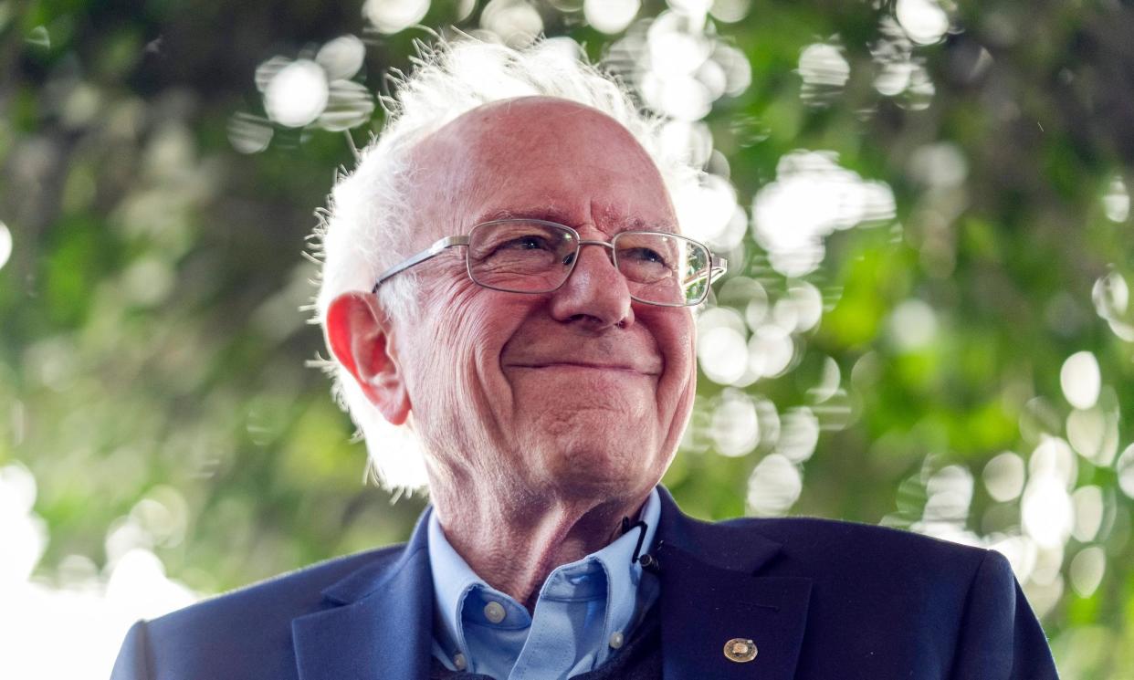 <span>Bernie Sanders at a rally in Los Angeles last month.</span><span>Photograph: Damian Dovarganes/AP</span>