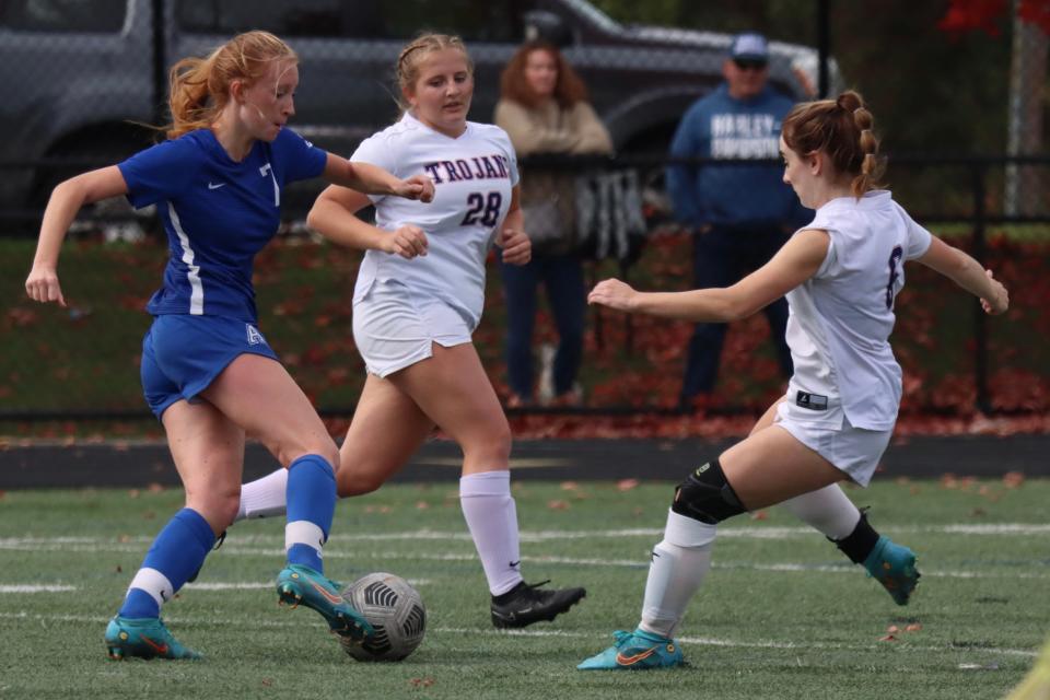 Bridgewater-Raynham's Abby Hart (28).