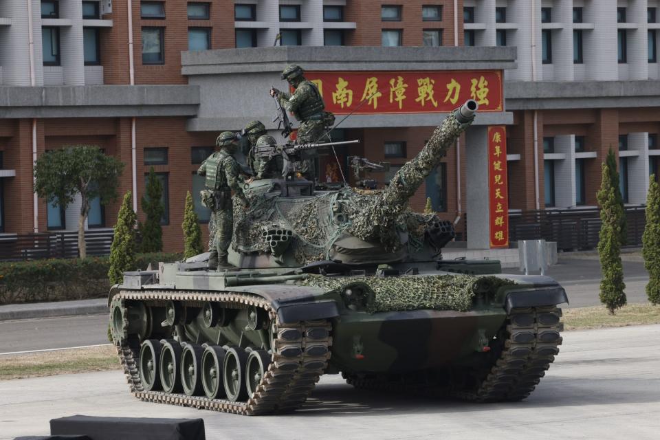 陸軍裝甲第564旅CM11戰車執行春節加強戰備演練，非當事車輛。廖瑞祥攝