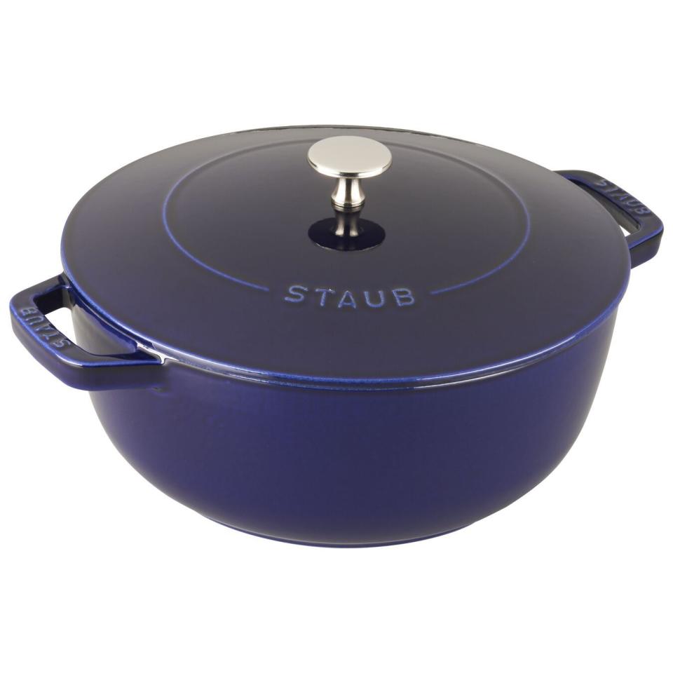 <p><strong>Staub</strong></p><p>zwilling.com</p><p><strong>$199.99</strong></p><p><a href="https://go.redirectingat.com?id=74968X1596630&url=https%3A%2F%2Fwww.zwilling.com%2Fus%2Fstaub-cast-iron-3.75-qt-french-oven-dark-blue-11732491%2F40511-928-0.html&sref=https%3A%2F%2Fwww.housebeautiful.com%2Fshopping%2Fbest-stores%2Fg35266255%2Fstaub-cookware-sale%2F" rel="nofollow noopener" target="_blank" data-ylk="slk:BUY NOW;elm:context_link;itc:0;sec:content-canvas" class="link ">BUY NOW</a></p><p><strong>$199.99 <del>$457</del> (56% off)</strong></p>