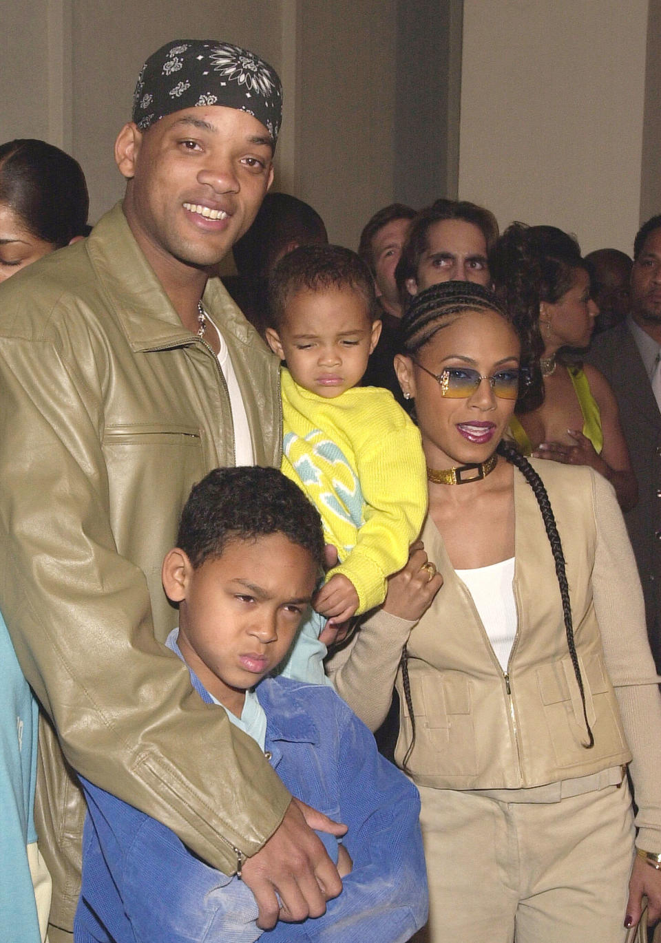 387430 06: Actors Will Smith, wife Jada Pinkett Smith and their children arrive at the premiere of Fox Searchlight's 'Kingdom Come' at the Writer's Guild Theatre April 4, 2001 in Beverly Hills, CA. 'Kingdom Come' opens April 11, 2001 in theaters across the United States. (Photo by Chris Weeks/Liaison)