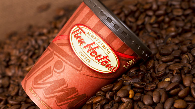 coffee cup and coffee beans