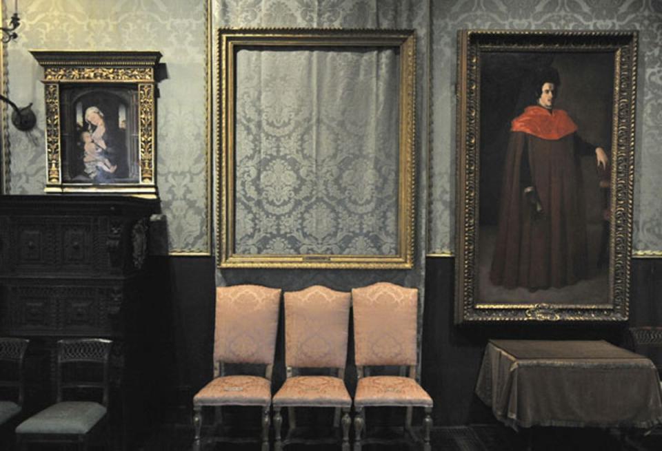 Two men dressed as police officers managed to pull off the biggest art heist in US history in 1990, from Boston's Isabella Stewart Gardner Museum (AP)