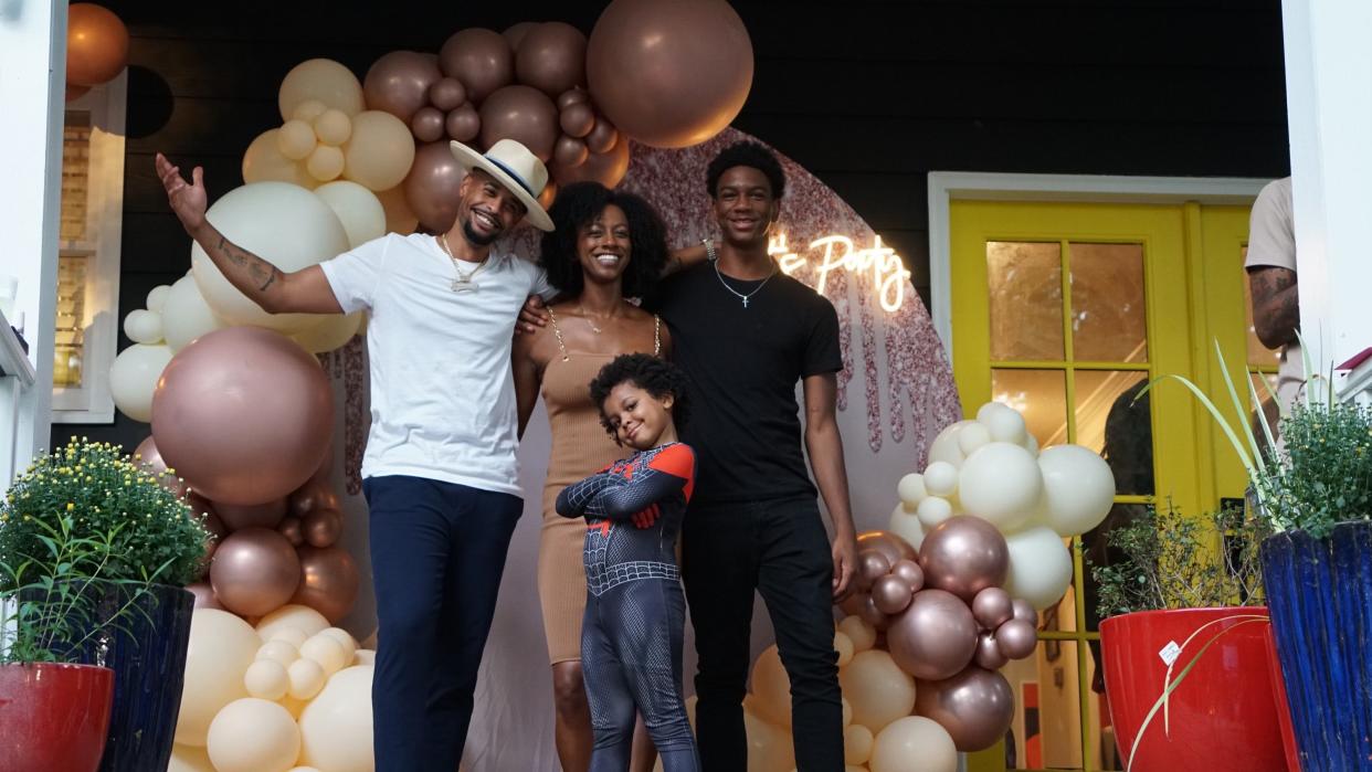 Bryce Brooks, 16, and his family pose for a photo. Bryce was heralded as a hero by his family and the Pensacola community after he died on April 6 while rescuing four younger children he saw being pulled away from the shore in a current in Perdido Key.