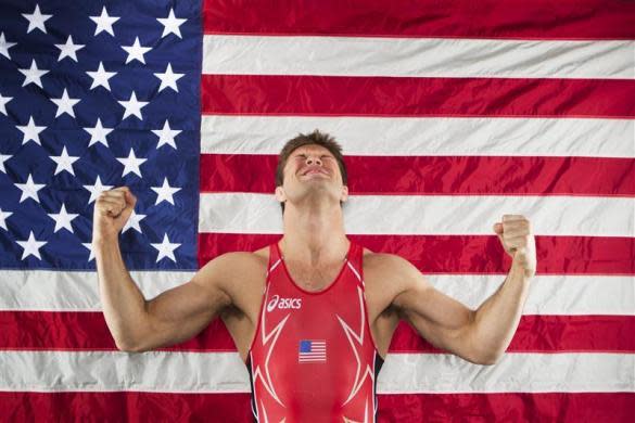 Freestyle wrestler Jake Herbert poses for a portrait during the 2012 U.S. Olympic Team Media Summit in Dallas, May 15, 2012.