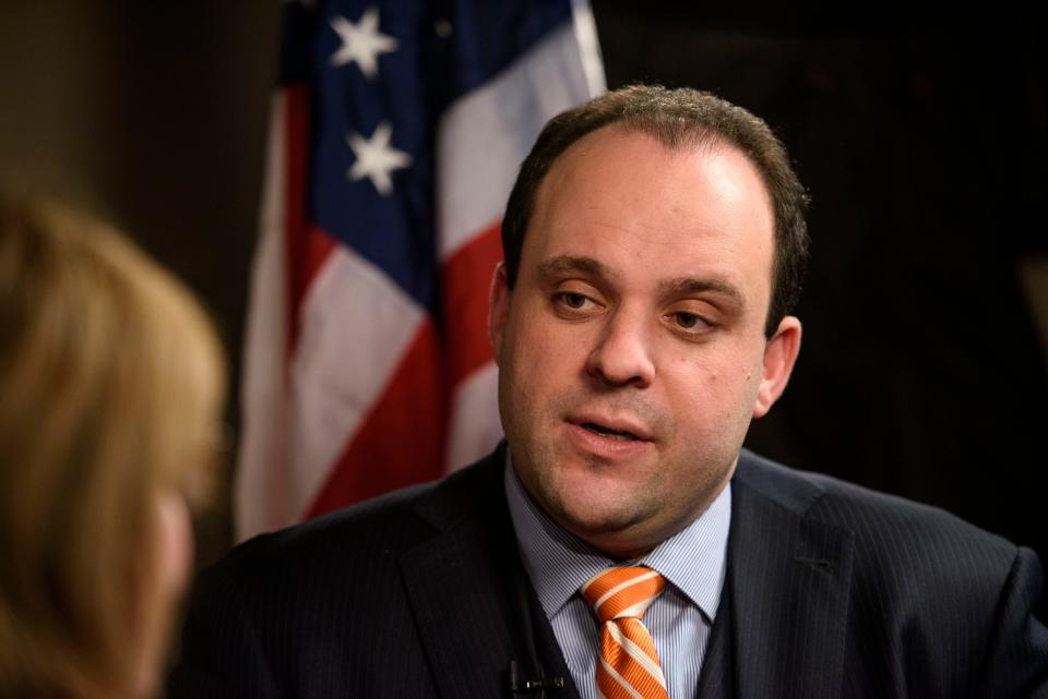 Boris Epshteyn of the Trump inaugural committee at the Washington, DC offices of the Presidential Inaugural Committee on Dec. 19, 2016.