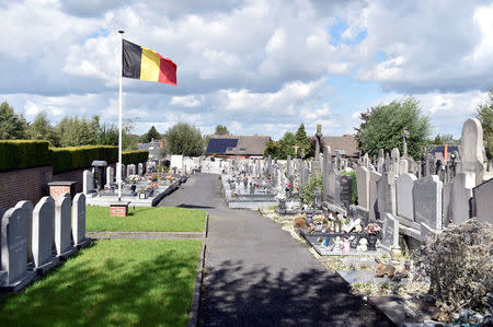 A general view of the cemetery where the Belgian mayor Alfred Gadenne was found dead in Mouscron, Belgium September 12, 2017. REUTERS/Eric Vidal