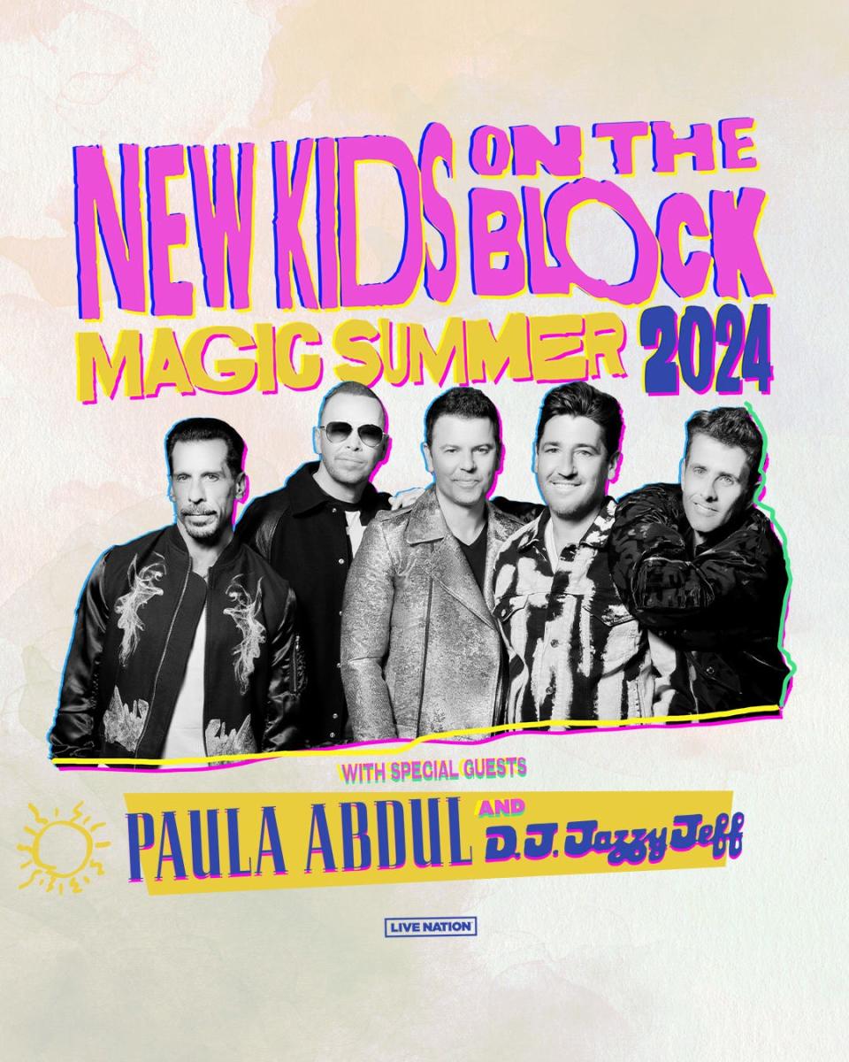 New Kids on the Block will play 40 shows in summer 2024 with Paula Abdul and DJ Jazzy Jeff along for the ride.