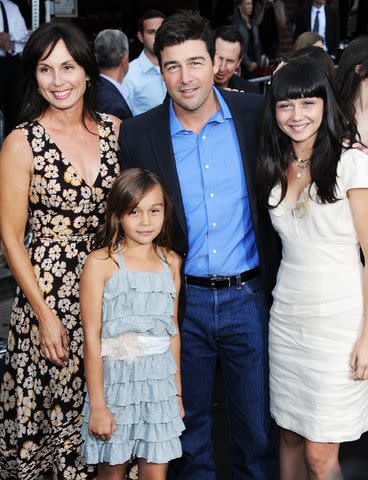 <p>Stewart Cook/Shutterstock</p> Kyle Chandler, wife Kathryn Chandler, daughters Sydney & Sawyer 'Super 8' Film Premiere, Los Angeles, America