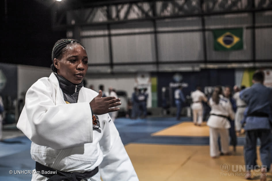 <p>Yolande is originally from Bukavu, the area worst affected by the DRC civil war from 1998-2003. As a professional Judoka, she represented the Democratic Republic of the Congo in international competitions. After years of difficult training conditions, she decided, along with her friend and fellow Judoka Popole, to seek asylum in Brazil during the World Judo Championships in Rio in 2013. She currently trains at the Instituto Reação in Rio de Janeiro. Yolande went on to become a professional athlete, competing in major tournaments. Judo never gave me money, but it gave me a strong heart, she says. I got separated from my family and used to cry a lot. I started with judo to have a better life. In 2013, when she came to Rio to compete at the World Judo Championship, her coach confiscated her passport and limited her access to food ?ñ as he did at every competition abroad. Fed up with years of abuse, including being caged after losing tournaments, Yolande fled the hotel and wandered the streets searching for help. Now, as refugee in Brazil, she has won a spot on the Refugee Olympic Athlete team and received training from Flavio Canto, a Brazilian Olympic bronze medallist. I will be part of this team and I will win a medal. I am a competitive athlete, and this is an opportunity that can change my life, she says. I hope my story will be an example for everybody, and perhaps my family will see me and we will reunite. </p>
